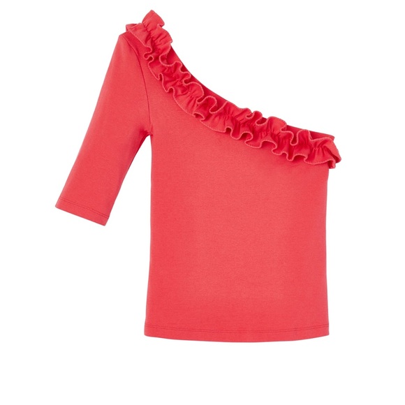 La Vie One Shoulder Ribbed Jersey Top - Picture 4 of 7